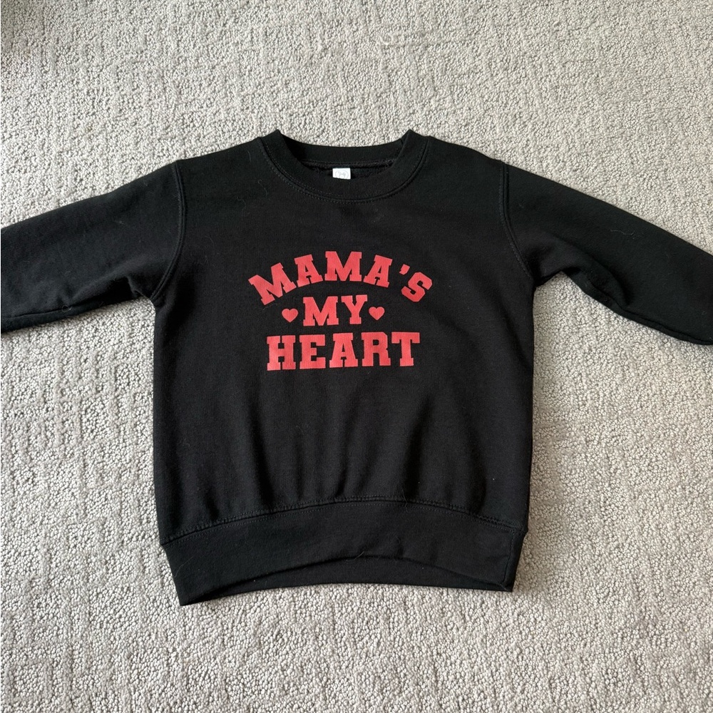 Charming Black Kids Sweatshirt with Red Print